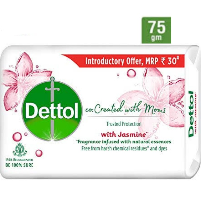 Dettol Jasmine Soap/டெட்டால் ஜாஸ்மின் சோப் 75gm